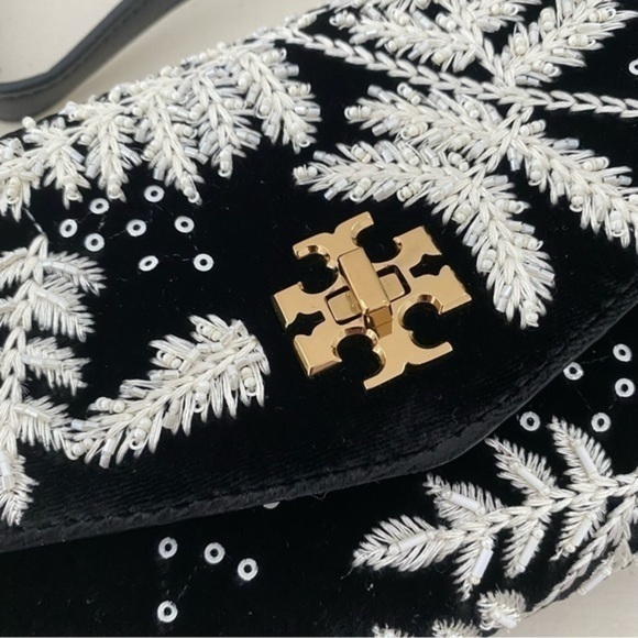 Tory Burch Kira Embroidered Velvet crossbody wallet bag - Picture 5 of 12